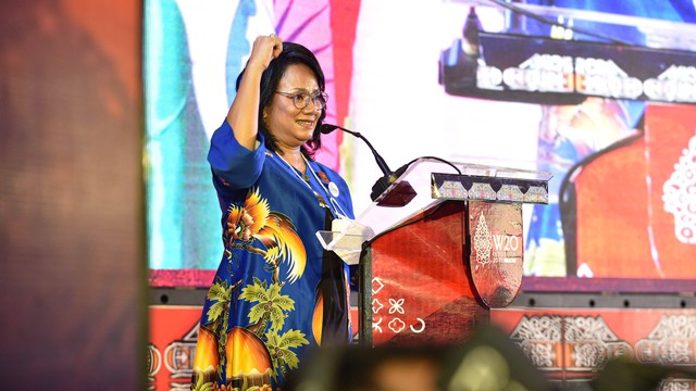 Chairwoman W20 Indonesia, Hadriani Uli Silalahi, dalam salah satu rangkaian acara W20. Foto: W20