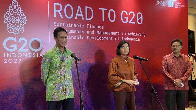 Konferensi Pers mengenai sustainable financing di rangkaian G20. Foto: Nicha Muslimawati/kumparan