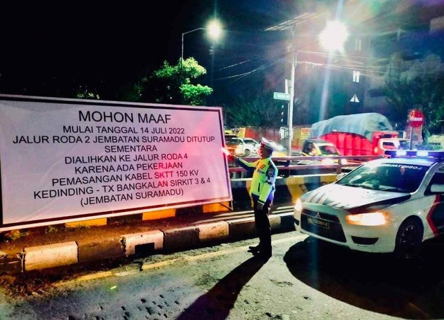 Halo Rek! Jalur R2 di Jembatan Suramadu Ditutup, Dialihkan ke Jalur R4