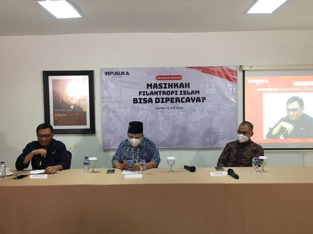 Seminar Masihkah Filantropi Islam Bisa Dipercaya di Media Republika, Kamis (14/7).  Foto: Ainun Nabila/kumparan