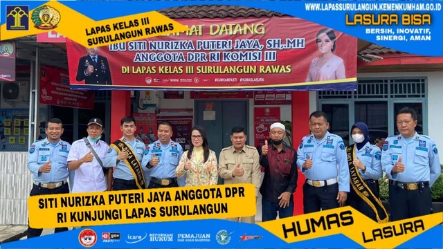 Komisi III DPR RI Siti Nurizka Puteri Jaya, kunjungi Lapas Surulangun