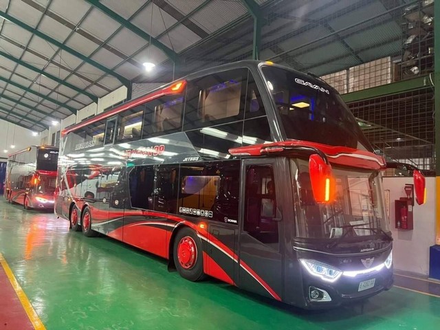 Bus AKAP PO Juaragan99 terbaru dengan fasilitas mewah. Foto: Dok. Adiputro Wirasejati