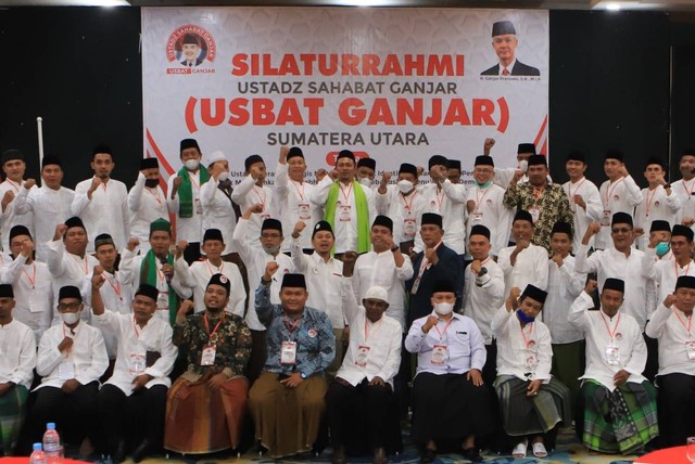 Ratusan Ustadz Sahabat Ganjar (Usbat) menggelar acara silaturahmi di Hotel Grand Inna Darma Deli, Kota Medan, Sumatera Utara (Sumut). Foto: Dok. Istimewa