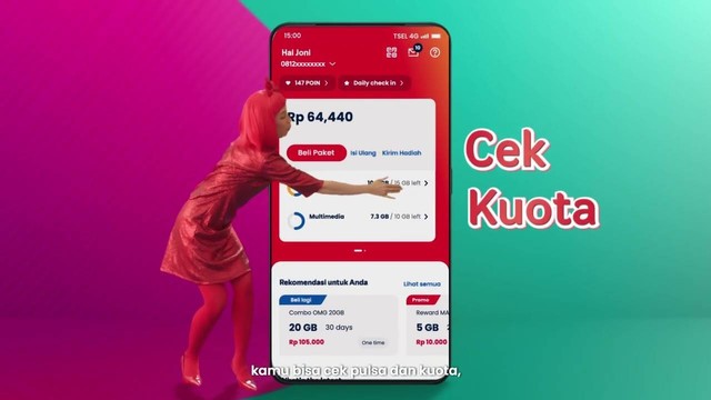Ilustrasi cara cek paket Telkomsel. Foto: Telkomsel