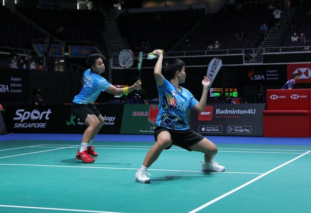 Apriyani Rahayu/Siti Fadia Silva di Singapore Open 2022. Foto: Dok. PBSI