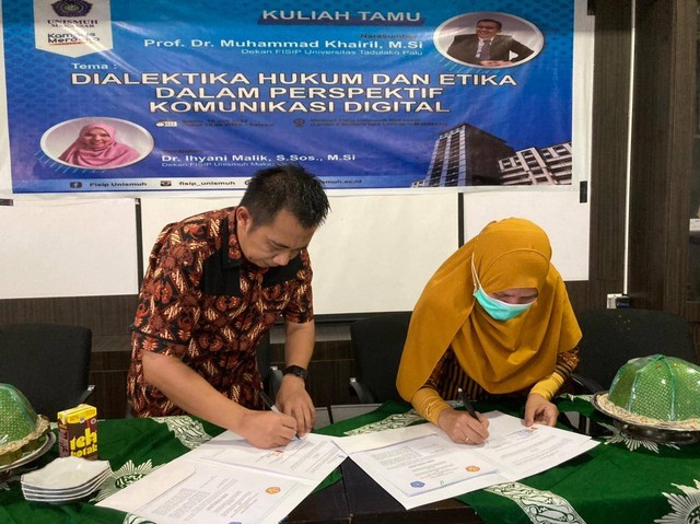 Penandatanganan MoA antara FSIP Unismuh Makassar dengan FSIP Untad Palu 