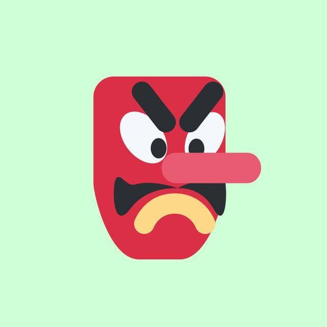 Ilustrasi emoji wajah merah berkumis. Foto: Facebook/@ALL IN ONE Pictures