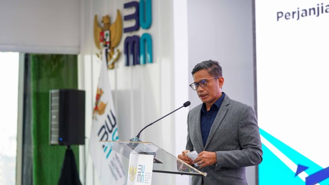 Wakil Menteri BUMN I Pahala Mansury dalam acara Kick Off dan Penandatanganan PKS & NDA Healthcare Information Exchange di Jakarta, Rabu (20/7/2022). Foto: Kementerian BUMN