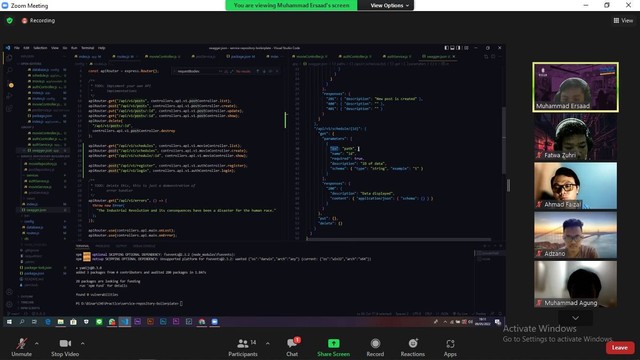 Sesi kelas Fullstack Web Developer yang dipandu kak Ersaad berjalan lancar