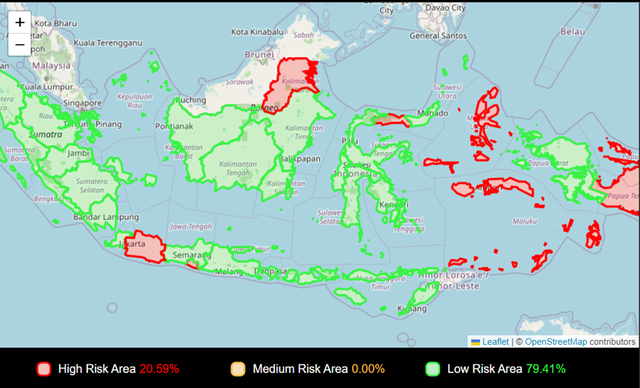 Fitur Risk Score Mapping per Provinsi. Foto : Fahri Izzuddin Zulkarnaen