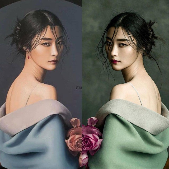 Lukisan karya Jeff Dieschburg (kiri) dan karya fotografi milik Jingna Zhang (kanan). Sumber: instagram/zemotion