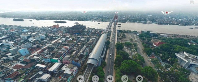 Penampakan di kanal Palembang 360. Screenshoot charmingpalembang.com