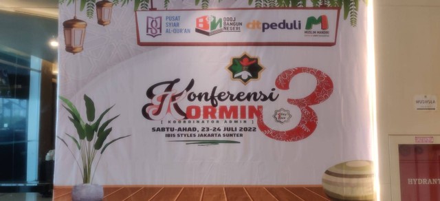 Baliho Konferensi Kormin 3 Komunitas ODOJ, Hotel Ibis Styles, Sunter, Jakarta Utara, 23-24 Juli 2022 (foto: dok. pribadi)