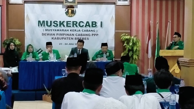 DPC PPP Brebes menggelar Musyawarah Kerja Cabang (Muskercab) I, di ballroom Hotel Anggraeni Kecamatan Ketanggungan Sabtu (23/7/2022) hingga Minggu (24/7/2022).