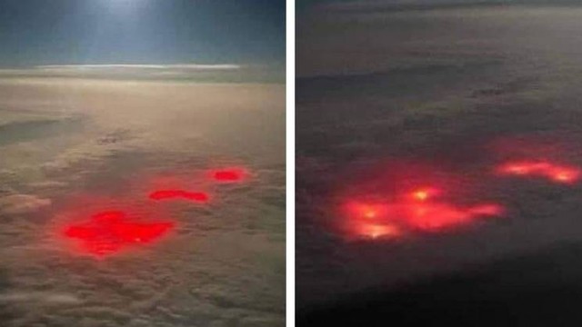Penampakan awan bercahaya di Samudera Atlantik oleh pilot. Foto: mohiemen/Reddit