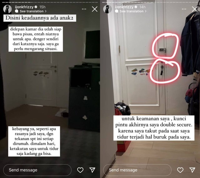 Unggahan Instagram Story Jonathan Frizzy soal Dhena Devanka mengamuk. Foto: Instagram/@ijonkfrizzy