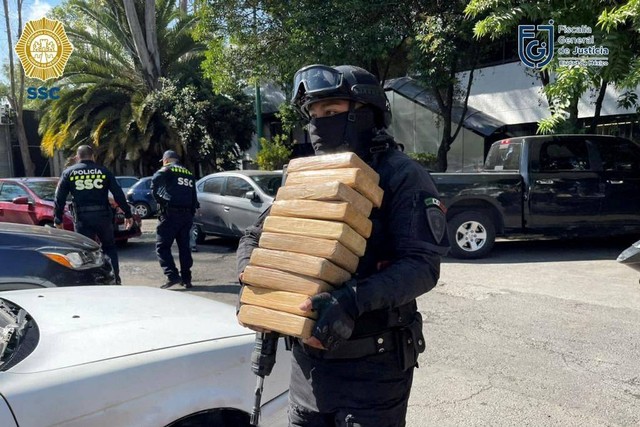 Penyitaan Kokain Kolombia di Meksiko. Foto: Sekretaris Keamanan Publik Meksiko/via REUTERS
