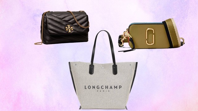 Tas perempuan dari Marc Jacobs, Tory Burch, dan Longchamp. Foto: marcjacobs.com, cdn.shopify.com, dan s7d2.scene7.com