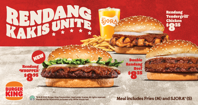Burger King keluarkan menu burger rendang. Foto: Dok. Burger King