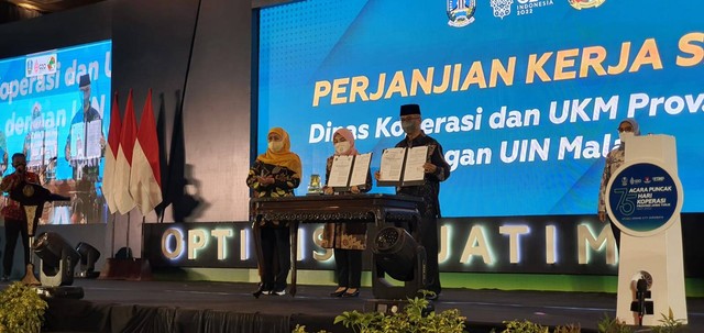 Jalinan kerjasama UIN Malang dengan Dinas Koperasi dan UKM Jawa Timur. Foto / dok
