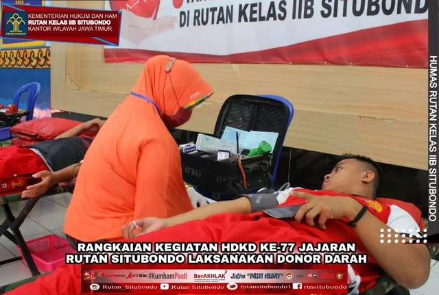 Petugas Rutan Kelas IIB Situbondo melaksanakan Donor Darah 