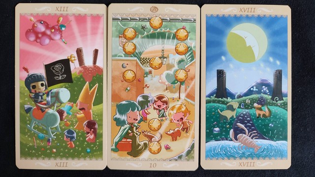 Death, Ten of Pentacles, The Moon. (Foto: Lidia)