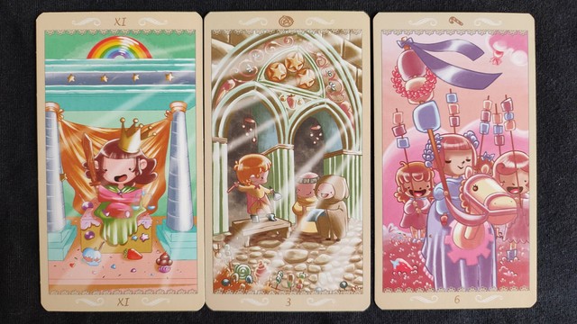 Justice, Three of Pentacles, Six of Wands. (Foto: Lidia)