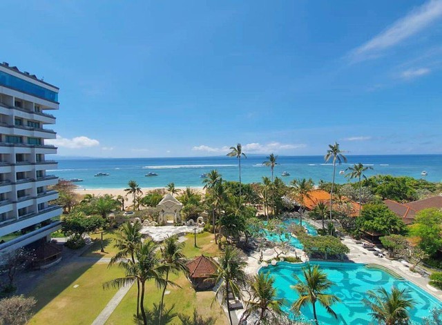 Hotel Grand Inna Bali Beach milik PT Hotel Indonesia Natour (Persero) atau HIN yang akan berhenti beroperasi dan diubah jadi kawasan kesehatan.  Foto: Dok PT HIN