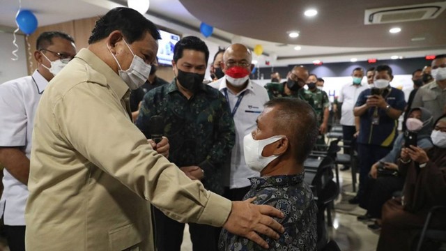 Menteri Pertahanan Prabowo Subianto dan Menteri BUMN Erick Thohir hadiri peringatan HUT ke-51 Asabri.  Foto: Dok. Kementerian Pertahanan