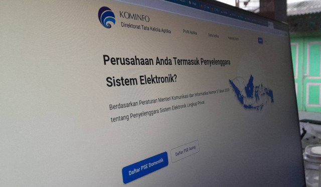 Laman pendaftaran PSE Kominfo. Foto: Widi RH Pradana