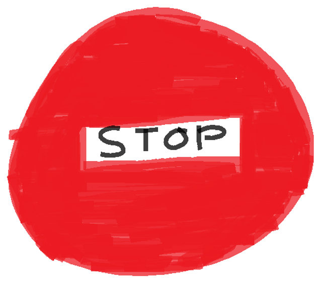 Ilustrasi rambu-rambu "Stop". (Sumber: Pribadi)