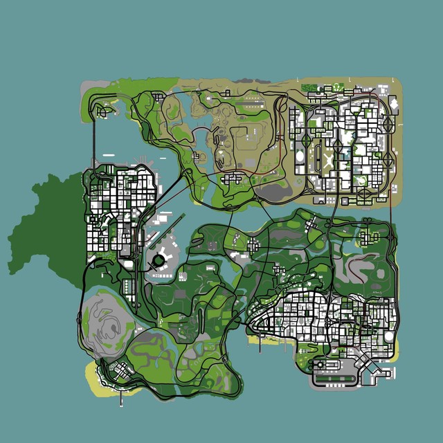 Ilustrasi tampilan Map GTA SA. Foto: GTA Forums