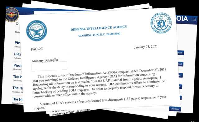 Balasan surat FOIA yang ditujukan kepada Anthony Bragaglia pada tahun 2021. File dokumen dan surat tersebut dapat diakses pada laman pribadi Anthony B. dan laman FOIA DIA AS. (Foto tangkapan layar oleh Agus Rifani, 2022)