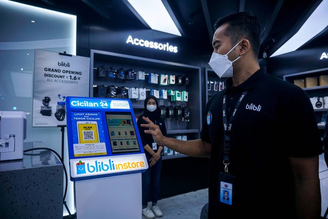 Pembukaan toko fisik Blibli store yang berlokasi di central park, trans studio mall Cibubur dan Lippo mall Puri indah. Foto: Iqbal Firdaus/kumparan