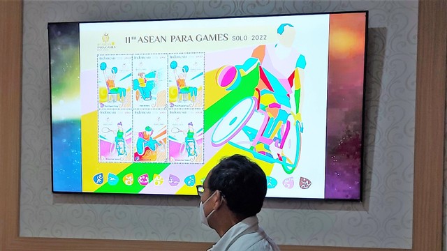 Desain perangko seri ASEAN Para Games 2022 yang akan diluncurkan Kemkominfo di Solo, Jumat (05/08/2022). FOTO: Fernando Fitusia