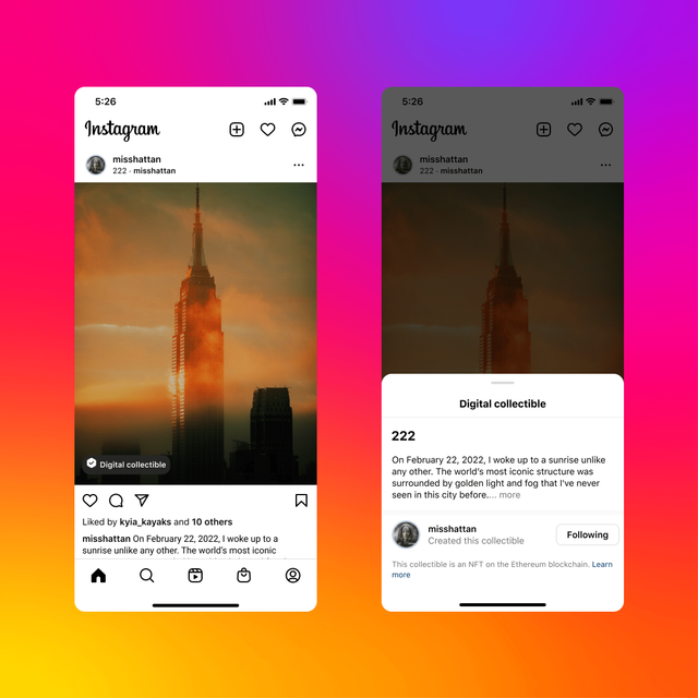 Instagram hadirkan fitur NFT untuk Indonesia. Foto: Instagram