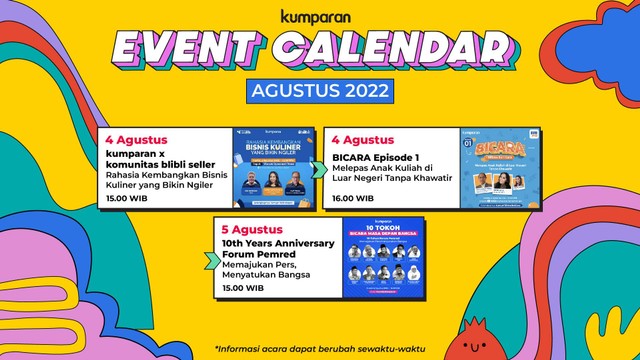kumparan Event Calendar Agustus 2022. Foto: kumparan