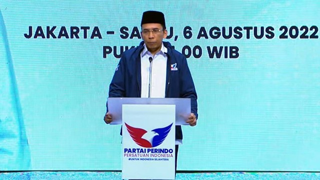 TGB Muhammad Zainul Majdi resmi menjadi Ketua Harian Nasional DPP Partai Perindo. Foto: Youtube/@Partai Perindo