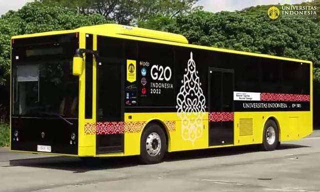 Bus listrik buatan Universitas Indonesia. Foto: Youtube/Universitas Indonesia