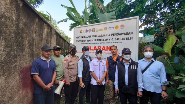 Penyitaan aset milik Sjamsul Nursalim di Lampung oleh Satgas BLBI, Rabu (10/8/2022). Foto: Satgas BLBI