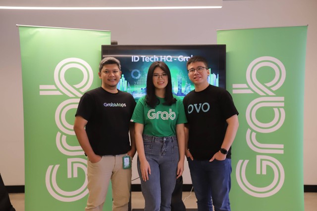 Sesi presentasi dan wawancara mengenai produk teknologi yang dikembangkan di Grab Tech ID seperti GrabMaps, GrabMerchant dan Ovo Invest di Kantor Grab, Jakarta. Foto: Jamal Ramadhan/kumparan