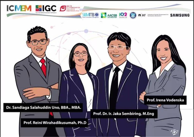 Menteri Pariwisata dan Ekonomi Kreatif Indonesia Sandiaga Uno jadi pembicara kunci dalam ICMEM ke-7 yang digelar SBM ITB. ICMEM kali ini fokus membahas peluang metaverse dalam dunia bisnis. 