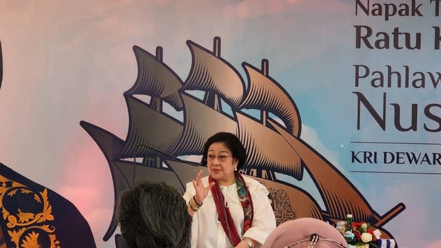 Ketum PDIP Megawati Soekarnoputri di acara Napak Tilas Ratu Kalinyamat Pahlawan Maritim Nusantara, Kamis (11/8/2022). Foto: PDIP