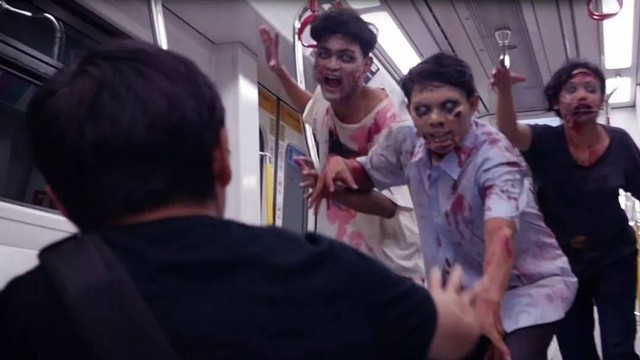 Wahana kereta zombie "Train to Apocalypse" di Indonesia. Foto: Instagram/@boxpandora.id