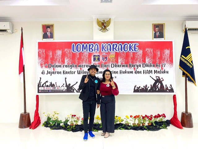 Perwakilan Pegawai Lapas Saparua pada Lomba Karaoke. Dokumentasi by Humas Kanwil Maluku