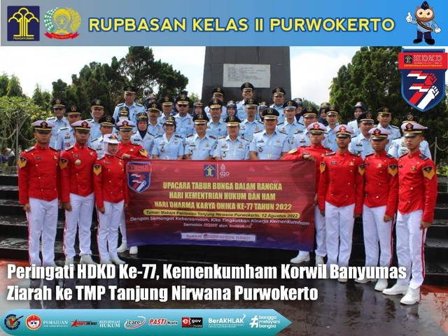 Jelang Hari Dharma Karya Dika ke-77, Korwil Banyumas Ziarah ke TMP Purwokerto