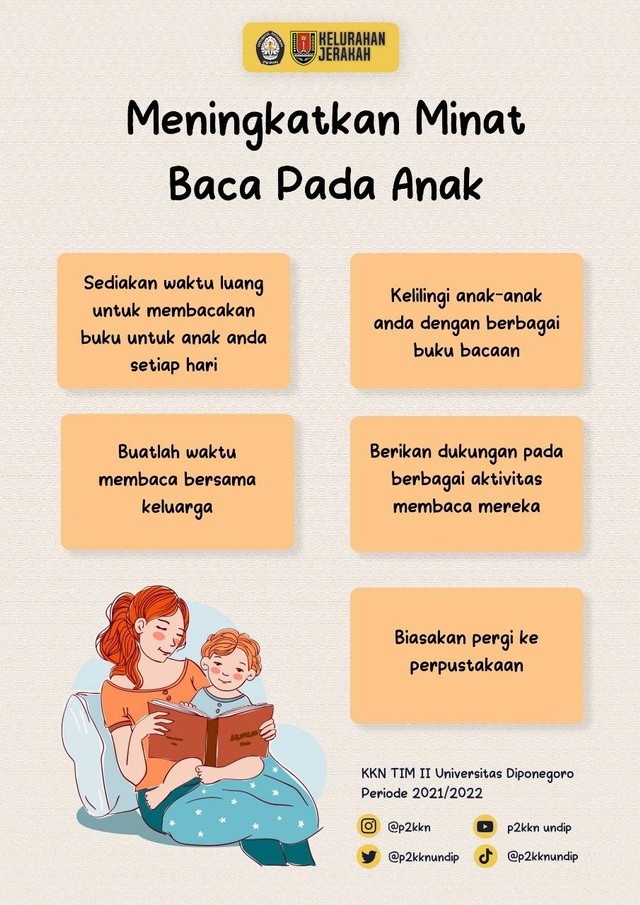 Poster cara meningkatkan minat baca pada anak. Sumber gambar : Dokumen Pribadi