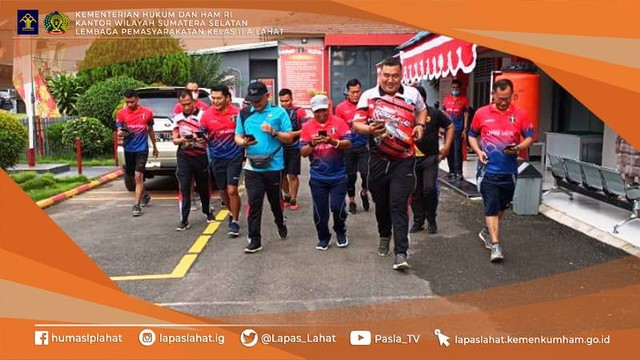 Jajaran ASN Lapas Lahat ikut Event Virtual Run Kemenkumham