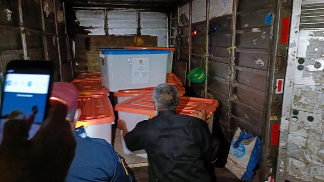 Partai Perkasa dan PBI serahkan berkas fisik pendaftaran ke KPU RI. Foto: Aprilandika Pratama/kumparan