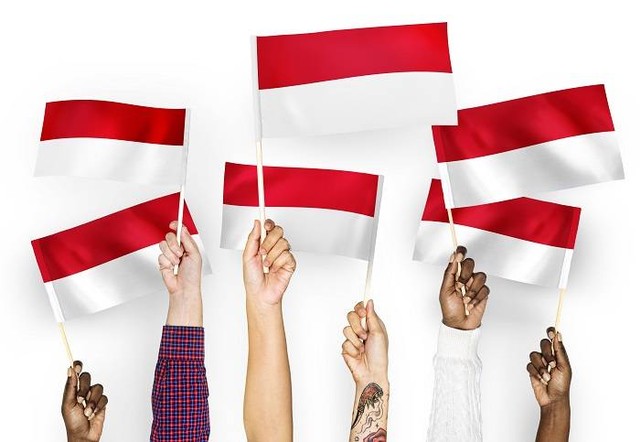 Ilustrasi bendera merah putih.(Freepik/rawpixel)